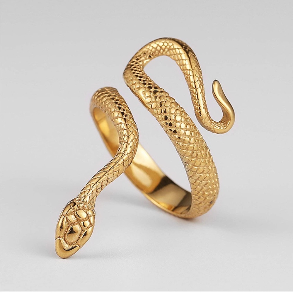 NEW Gold Open Snake Ring Gothic Witchy